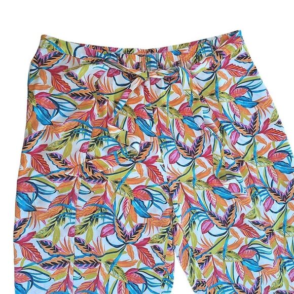 Women's 3X Wide Leg Island Lounge Pants Tropical Floral Flowy Relaxed - Picture 10 of 16